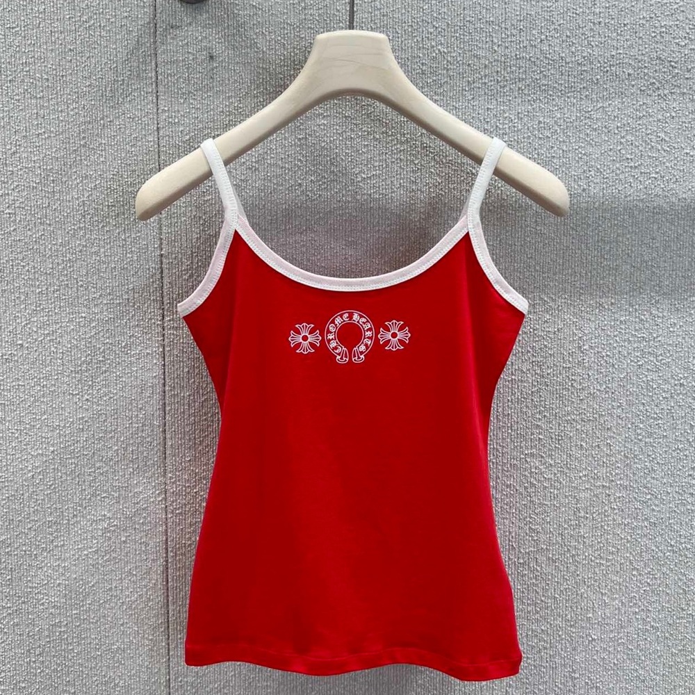 Chrome Hearts Red Camisole with White Trim